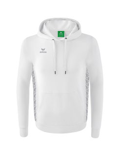 Erima Kapuzenpullover Essential Team Kapuzensweat (weiche Baumwolle, Rippbündchen) weiss/grau Jungen